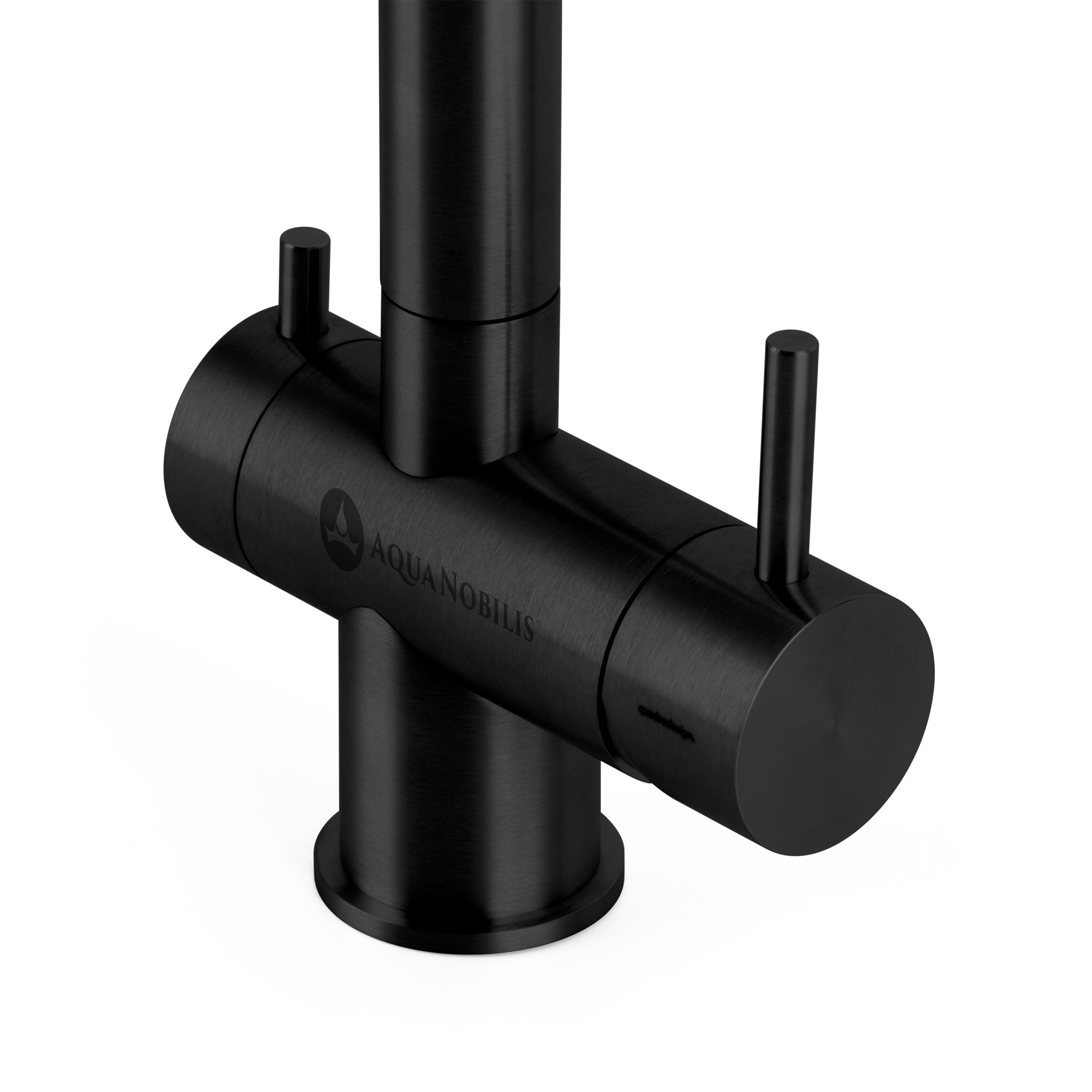 Quadrodesign Idealaqua Inox 383 ON schwarz Detailansicht Bedienhebel